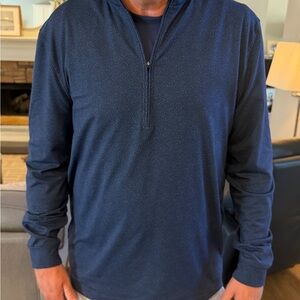 Johnnie-O Navy Long Sleeve Quarter-Zip Pullover
